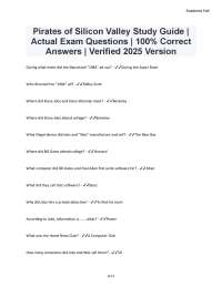 Pirates of Silicon Valley: Exam Questions and Answers