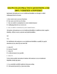 Exam Practice Questions: Intellectual Disabilities