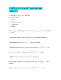 Cal Fire Exam with Questions and Answers