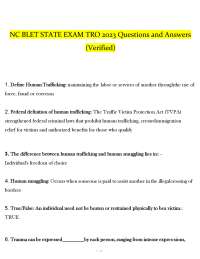 NC BLET State Exam TRO 2023: Questions and Answers