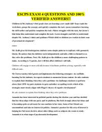 Educational Psychology Exam 4 Questions and Answers