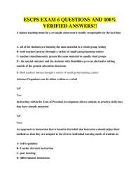 ESCPS Exam 6: Questions and Verified Answers