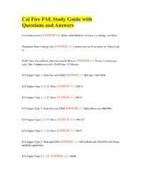 Cal Fire FAE Study Guide with Questions and Answers