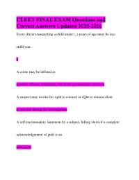 CLEET Final Exam Questions and Answers 2025-2026