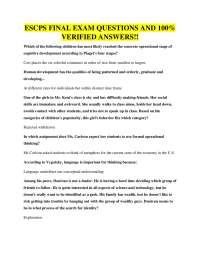 ESCPS FINAL EXAM QUESTIONS AND 100% VERIFIED ANSWERS!!