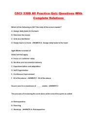 Practice Quiz Questions and Solutions for Software Development