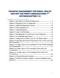 FINANCIAL MANAGEMENT FOR PUBLIC, HEALTH AND NOT-FOR-PROFIT ORGANIZATIONS 7TH EDITION|