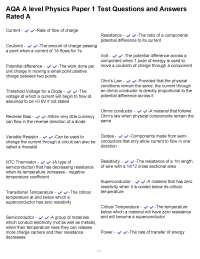 AQA A Level Physics Paper 1: Key Concepts and Definitions