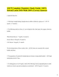ASCP Chemistry Exam Study Guide: Questions and Answers