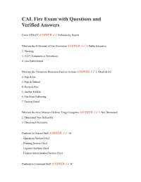 CAL Fire Exam with Questions and Verified Answers