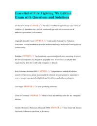 Essential of Fire Fighting 7th Edition Exam with Questions and Solutions