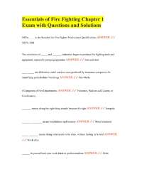 Essentials of Fire Fighting Chapter 1 Exam with Questions and Solutions