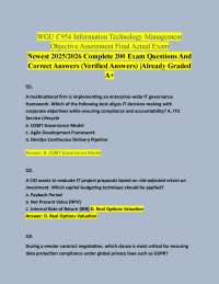 WGU C954 Information Technology Management Objective Assessment Final Actual Exam Newest