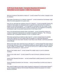 Infection Prevention and Control Exam Study Guide: Questions and Answers