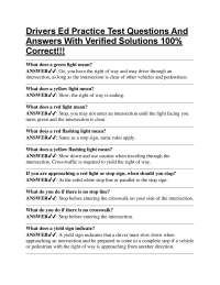 Driver's Ed Practice Test: Questions and Answers for Exam Success