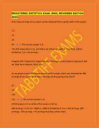 Registered Dietetics Exam (RDN) Review Questions 2025