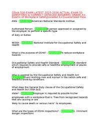 OSHA 500 Exam Questions and Answers 2025-2026