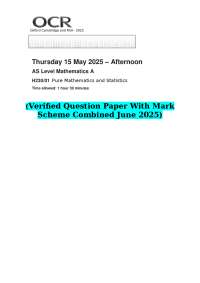 2025 OCR AS Level Mathematics A H230/01 Pure Mathematics and Statistics