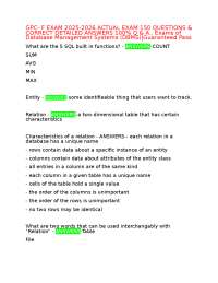 Database Management Systems (DBMS) Exam Questions and Answers