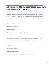 Audiology Exam Questions and Answers: ILE Actual 2026/2027