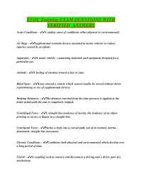 EVOC Training Exam Questions with Verified Answers