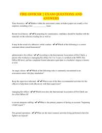Fire Officer 2 Exam: Questions and Answers for Effective Preparation