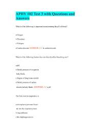 APHY 102 Test 3 with Questions and Answers