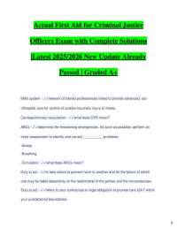 First Aid for Criminal Justice Officers Exam: Complete Solutions and Review