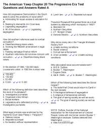 The Progressive Era: Test Questions and Answers