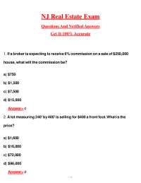 NJ Real Estate Exam (Latest 2026/2027 Update) Complete Questions and Guide Answers