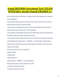 US Government Exam 2025/2026 with Q&A