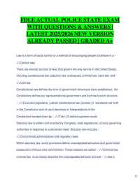 FDLE Police State Exam Questions and Answers 2025/2026