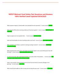 NRFSP Walmart Food Safety Certification Exam: Questions and Answers 2024-2025