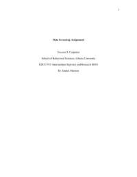 Data Screening Assignment: Statistical Analysis and Visualization