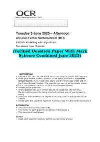 2025 OCR AS Level Further Mathematics B (MEI) Y413/01 Modelling with Algorithms