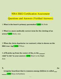 NHA EKG Certification Assessment: Questions and Verified Answers