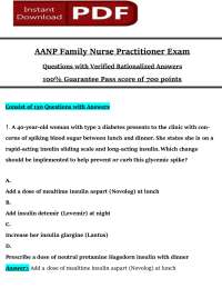 AANP FNP Exam Questions with Answers - 150 Practice Test Questions & Rationales