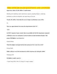Fire Officer Exam: Questions and Answers for Promotion Preparation