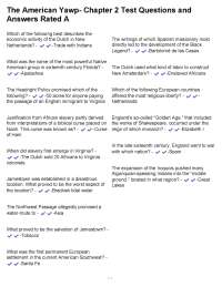 American Yawp Chapter 2 Test Questions and Answers
