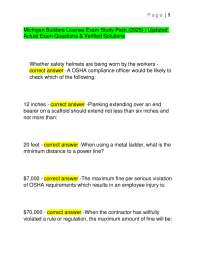 Michigan Builders License Exam Study Pack 2025: Questions and Verified Solutions - Prof. R
