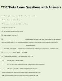 TCIC/TLETS Exam Questions and Answers