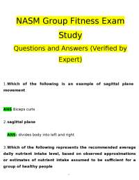 NASM Group Fitness Exam: Study Questions and Answers