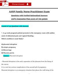 Family Nurse Practitioner Exam Questions with Rationales