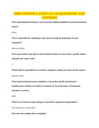 Fire Officer Exam Questions and Answers: Comprehensive Study Guide