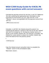 Excel PA Exam Questions with Correct Answers: A Study Guide