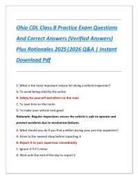 Ohio CDL Class B Practice Exam: Questions and Answers for 2025-2026