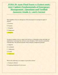 FEMA IS-230e Exam: Fundamentals of Emergency Management Q&A