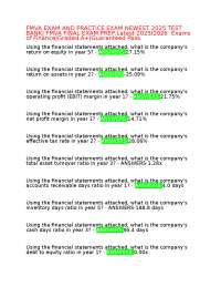FMVA EXAM AND PRACTICE EXAM NEWEST 2025 TEST BANK| FMVA FINAL EXAM PREP,Latest 2025/2026