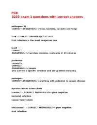 Immunology Exam Questions and Answers: Pathogens and Immune Response