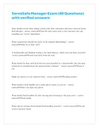ServeSafe Manager Exam: Practice Questions and Verified Answers